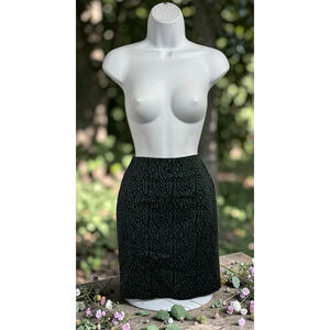 LOFT Ann Taylor Petites Blue Black Pencil Skirt Sz 0 Petites Lined Back Slit